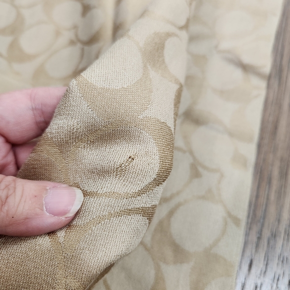 COACH monogram wool/silk pattern scarf - Picture 7 of 8